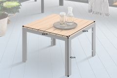 Outdoor Gartentisch ORLANDO LOUNGE 60cm anthrazit natur Aluminium wetterfest
