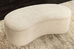 Extravagante Polsterbank ELEMENTAL 120cm champagner beige Feinstrick Bouclé mit Stauraum