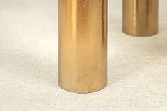 Handgefertigter Beistelltisch ABSTRACT 55cm gold schwarz Metall rund