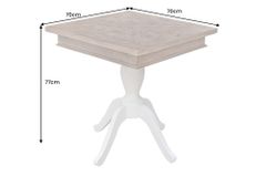 Massiver Esstisch HAMPTONS 70cm hellbraun creme recycelte Pinie Bistrotisch