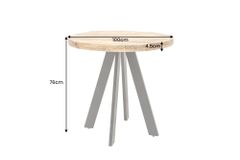 Massiver Esstisch IRON CRAFT 100cm rund natur Mangoholz schwarzes Metallgestell