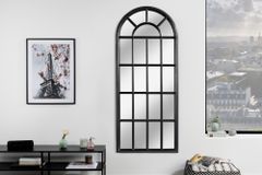 Design Wandspiegel CASTILLO 140cm schwarz Landhausstil Fenster