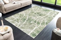 Moderner Teppich JUNGLE 230x160cm grün beige Flachgewebe Indoor-Teppich