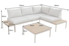 Outdoor Lounge MOBILE MODULAR greige Garten-Sitzgruppe inkl. Tisch und Kissen