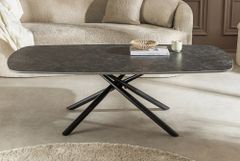 Design Couchtisch OSAKA 110cm anthrazit Keramik schwarz Metall mit Sterngestell