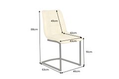 Freischwinger Stuhl MIAMI beige antik Microfaser matt schwarz Metallgestell