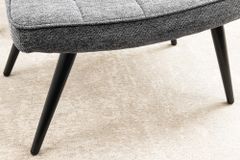 Moderner Hocker SCANDINAVIA grau Strukturstoff Metallbeine Fußhocker