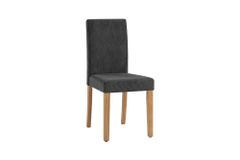 Design Stuhl GENUA grau Cord mit Massivholz-Beinen
