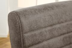 Moderner Freischwinger Stuhl LOFT taupe grau Microfaser mit Armlehne Eisengestell schwarz