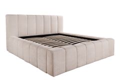 Boxbett SAVOY 180x200cm weiß Chenille Cremona mit Lattenrost und Stauraum