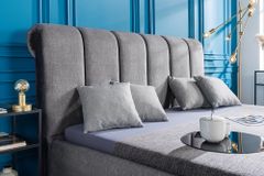 Design Bett MILANO 180x200cm grau Vogue Seiden Samtstoff