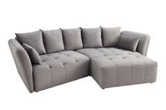 Modernes Big Sofa ROYAL 295cm grau Veloursstoff Federkern XXL-Couch