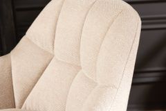 Drehbarer Barhocker PAPILLON champagner beige Barstuhl mit Lehne schwarze Metallbeine