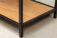 Industrial Bücherregal SLIM LINE 185cm Wildeiche schwarz sechs Regalböden
