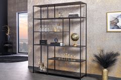 Modernes Bücherregal SLIM LINE 185x135cm graphit Metallgestell