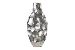 Elegante Vase ORGANIC ORIENT 45cm silber Hammerschlag Design