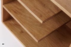 Massiver Beistelltisch CUBUS 45cm braun Mangoholz honey finish Regal Nachttisch