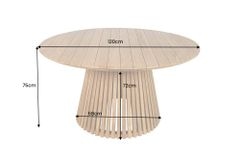 Runder Esstisch EMPIRE TEAK 120cm braun Teakholz Indoor Outdoor wetterfest