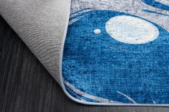 Moderner XXL Teppich ART RUGS 350x240cm grau blau weiß Flachgewebe Indoor