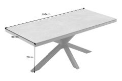 In- und Outdoor Esstisch GALAXIE 160cm hellgrau Keramik anthrazit Aluminium
