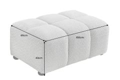 Moderner Hocker CLOUD 100cm grau Bouclé Federkern Fußhocker Sitzhocker