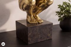 Deko-Figur HIGH DIVER 50cm gold schwarz handmade Athleten-Skulptur