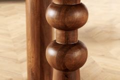 Runder Esstisch ARTE 120cm braun Mangoholz massiv mit markantem Gestell