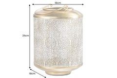 Deko Windlicht ORIENT 25cm gold Metall handmade Laterne mit Patina
