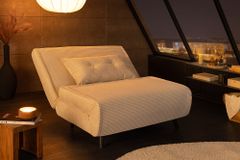 Retro Schlafsessel SMART MULTIFUNCTION 100cm beige Cord Bettfunktion inkl. Kissen