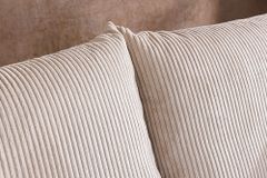 Design Ecksofa ATMOSPHERE XL 245cm champagner beige Cord Federkern inkl. Kissen