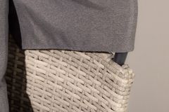 Outdoor Sonneninsel PLAYA LIVING 165cm hellgrau Polyrattan Aluminium inklusive Kissen wetterfest