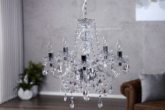 Eleganter Kronleuchter CRYSTAL 55cm klar Acryl 5-armig Lüster