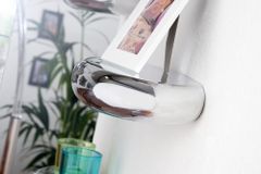 Modernes Design Wandregal TEAR 40cm silber Aluminium