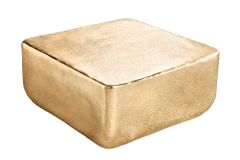 Design Couchtisch UNIT 70cm gold Metall Hammerschlag handmade