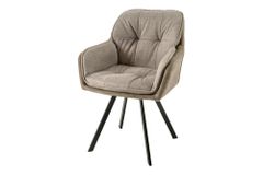 Drehbarer Design Stuhl MR. LOUNGER vintage taupe Microfaser mit Armlehne