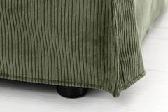 Großes 3-Sitzer Sofa HEAVEN 200cm grün Cord Federkern Hussensofa