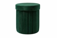 Runder Hocker ÉLAN 40cm grün Samt faltbar mit Stauraum
