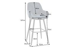 Design Barhocker MILANO petrol Samt Barstuhl mit Lehne Metall schwarz