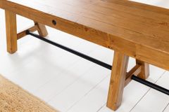 Industrial Sitzbank FINCA 240cm vintage braun recyceltes Pinienholz Eisen