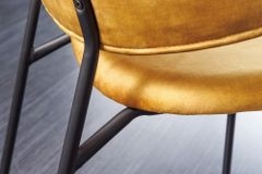 Design Stuhl VOGUE senfgelb Samt schwarze Metallbeine