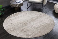 Design Teppich MODERN ART 150cm beige grau Used Look Vintage Baumwolle