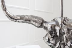 Extravagante Tischlampe EL TORO 68cm schwarz Stierkopf Tischleuchte
