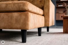 Ecksofa STOCKHOLM 220cm senfgelb Samtstoff Federkern 3-Sitzer-Sofa