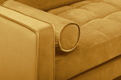 Elegantes Ecksofa COZY VELVET 260cm senfgelb Samt Federkern 3-Sitzer