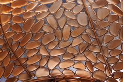 Runder Couchtisch STONE MOSAIC 75cm kupfer Metall Mosaik handmade