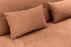 Modernes Schlafsofa ELYPSE 200cm rostbraun Chenillestoff 3-Sitzer Couch inkl. Kissen