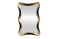 Moderner Wandspiegel ALICE 120cm gold schwarz variabel aufhängbar