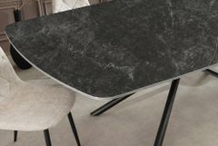 Design Esstisch OSAKA 160cm anthrazit Keramik schwarz Sterngestell Metall