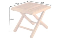 Massiver Beistelltisch EMPIRE TEAK 45cm natur Teakholz wetterfest