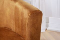 Design Lounge Sessel HEMINGWAY senfgelb Samt Armlehnen Cocktailsessel